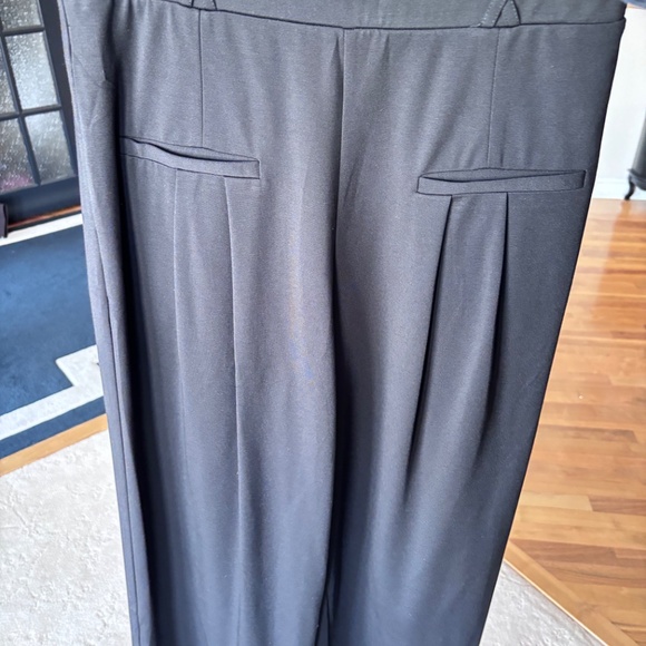 NWT - OGL Drapey Bamboo Ponte Mid Rise Wide Leg Trouser with Pockets - Picture 5 of 7